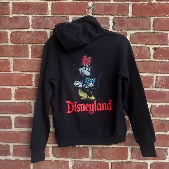 Disney Tops - Disneyland Rhinestone bling black zip up hoodie sweatshirt small NEW
